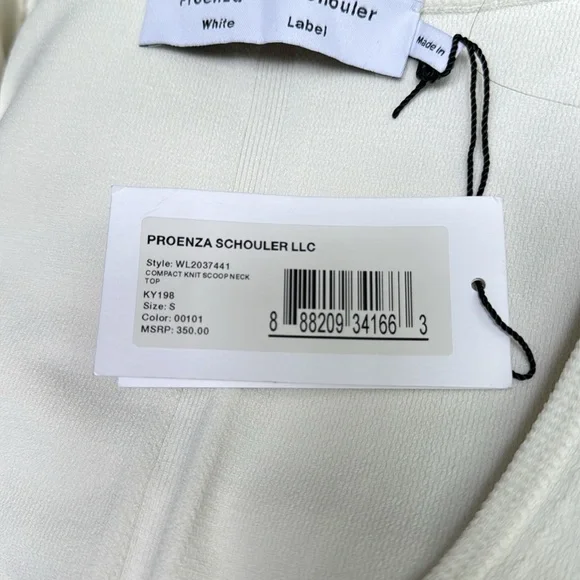 PROENZA SCHOULER***White Knit Scoop Neck Top**Small $350 - Picture 10 of 10